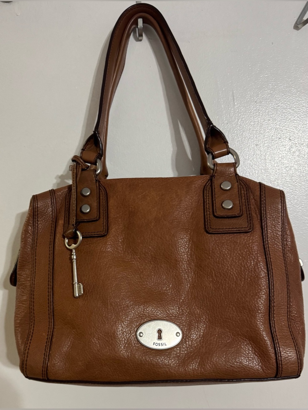 Fossil Brown Marlow Satchel Leather Bag *see description*
